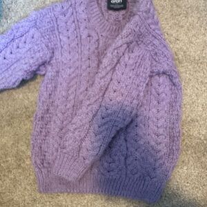 Aran Kids Purple Cable Knit Sweater